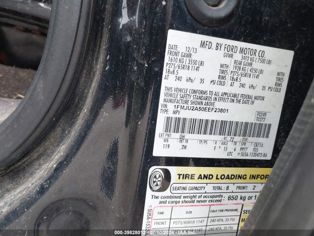 Ford Expedition Limited 2014 1FMJU2A50EEF23801 Image 9