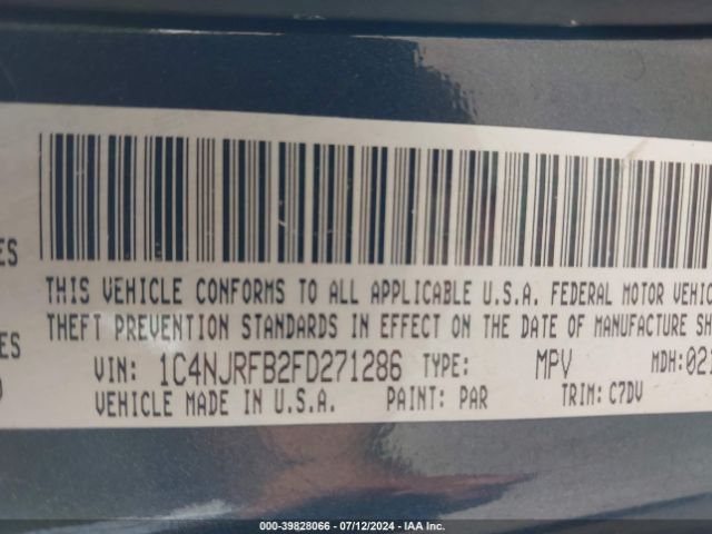 1C4NJRFB2FD271286 Jeep Patriot Latitude
