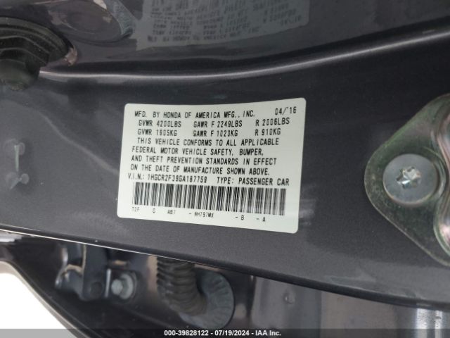 1HGCR2F39GA187759 Honda ACCORD LX