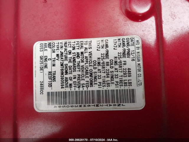 Nissan ROGUE S 2017 JN8AT2MT6HW390594 Image 9