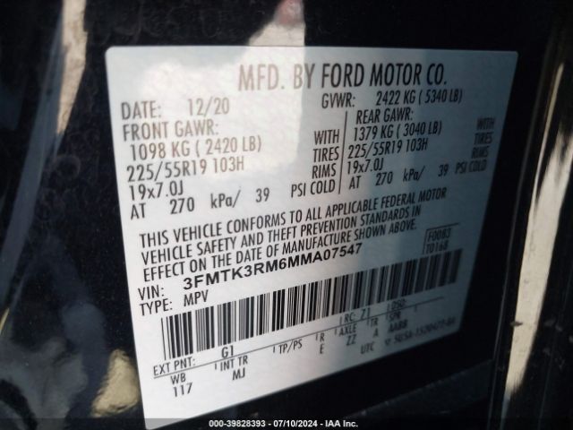 3FMTK3RM6MMA07547 Ford Mustang Mach-e Premium