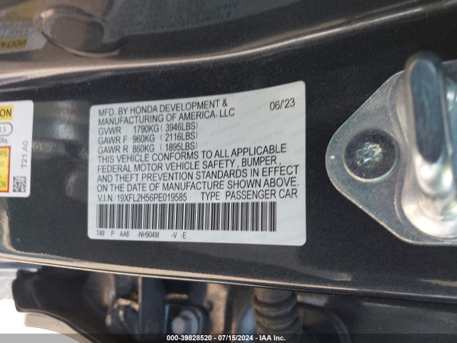 Honda Civic Lx 2023 19XFL2H56PE019585 Image 9