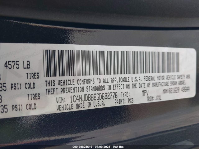 Jeep Compass 75th Anniversary 2016 1C4NJDBB6GD692776 Image 9