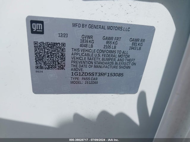 Chevrolet MALIBU LT 2024 1G1ZD5ST3RF153085 Image 9