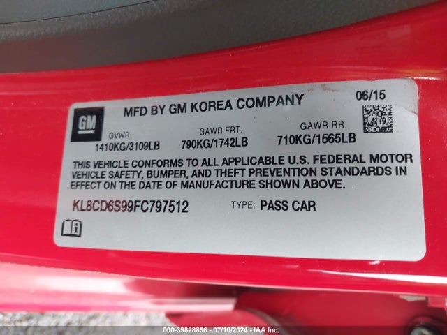 Chevrolet Spark 1lt Cvt 2015 KL8CD6S99FC797512 Image 9