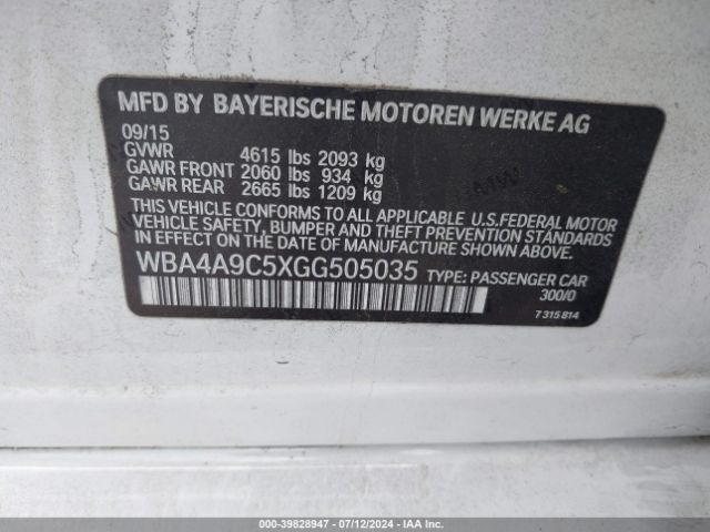 WBA4A9C5XGG505035 BMW 428i Gran Coupe