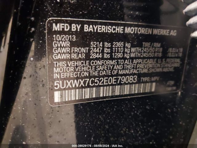 5UXWX7C52E0E79083 BMW X3 Xdrive35i