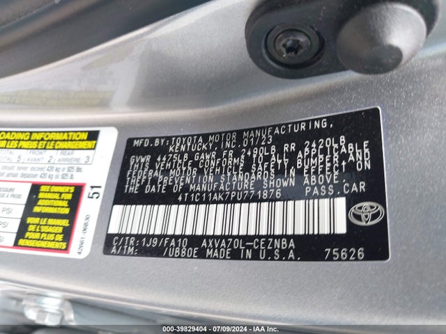 Toyota CAMRY LE 2023 4T1C11AK7PU771876 Image 9