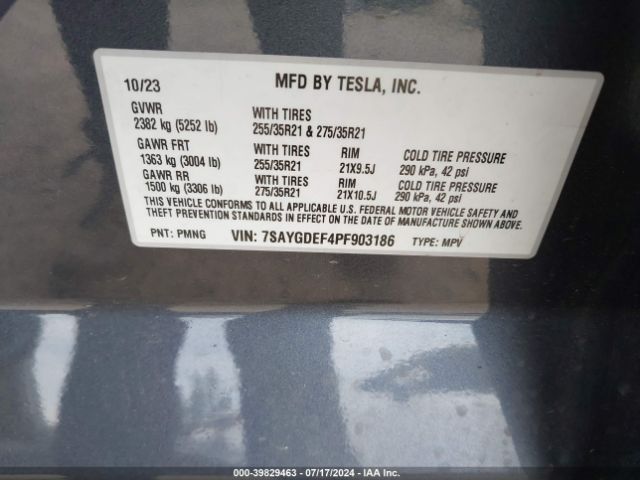 2023 TESLA MODEL Y 7SAYGDEF4PF903186 Photo 8