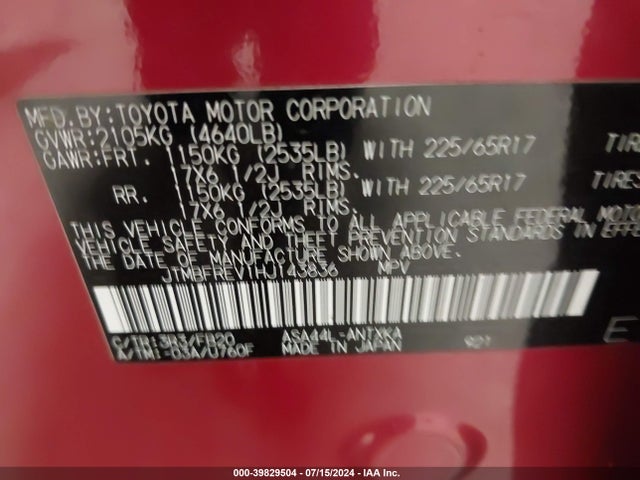 Toyota RAV4 LE 2017 JTMBFREV1HJ143836 Image 9
