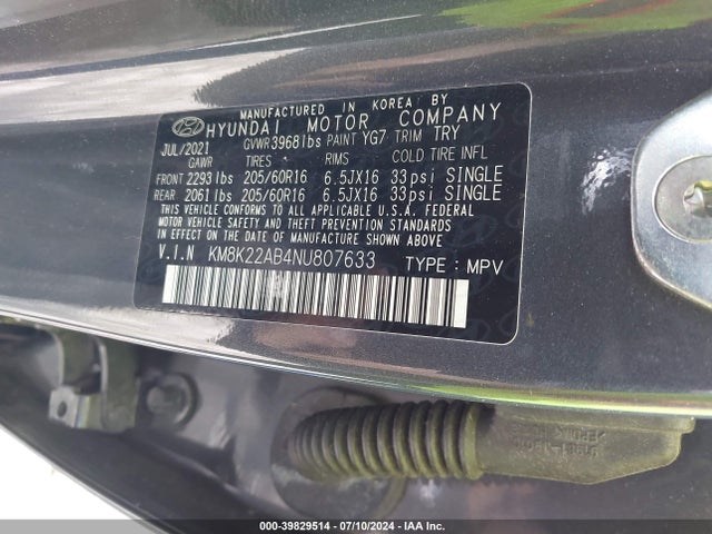 Hyundai Kona Se 2022 KM8K22AB4NU807633 Image 9