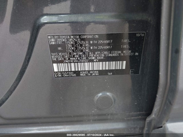 Toyota RAV4 LE 2017 JTMZFREVXHJ700502 Image 9