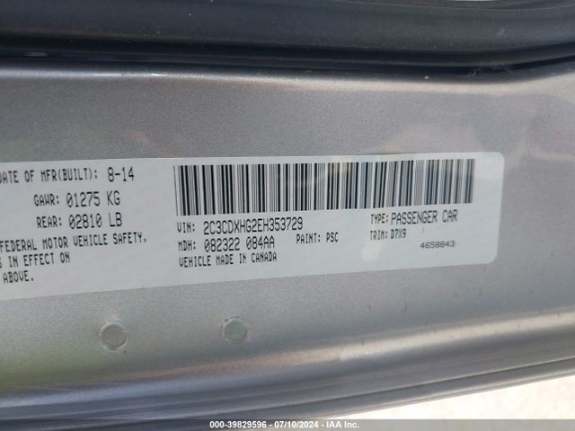 Dodge Charger Sxt 2014 2C3CDXHG2EH353729 Image 9