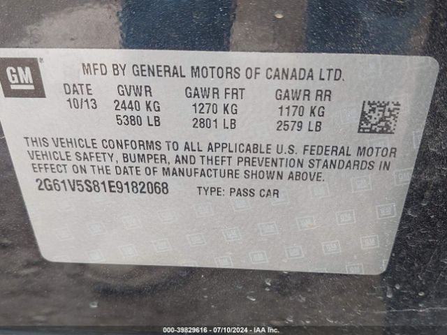 2G61V5S81E9182068 Cadillac Xts Vsport Premium