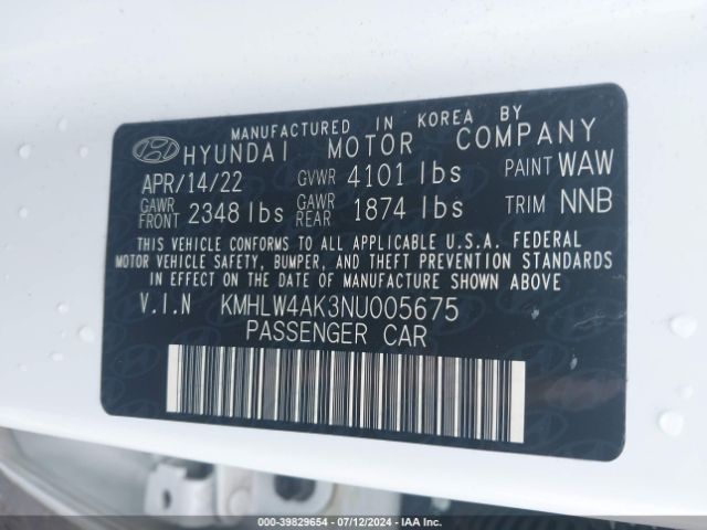 KMHLW4AK3NU005675 Hyundai ELANTRA N