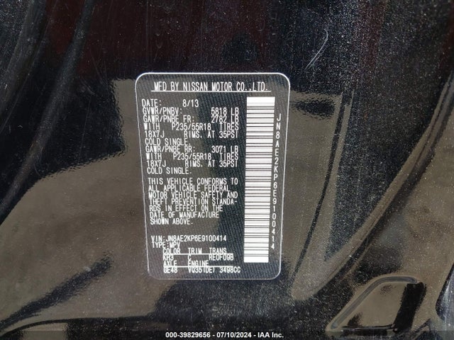 Nissan Quest Sl 2014 JN8AE2KP6E9100414 Image 9