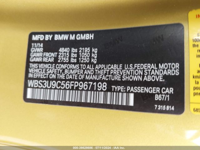 WBS3U9C56FP967198 BMW M4