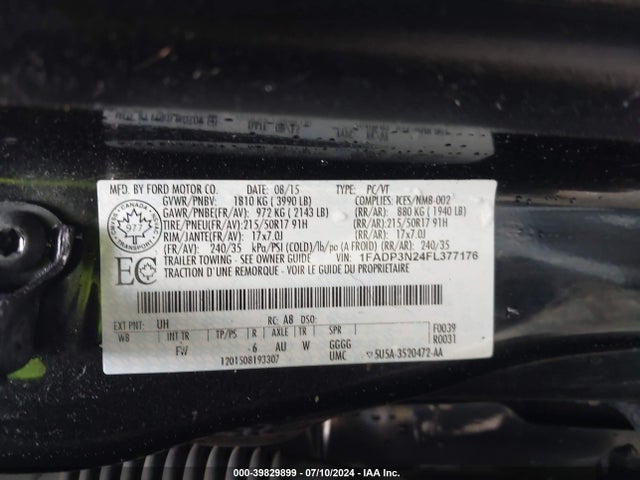 Ford Focus Titanium 2015 1FADP3N24FL377176 Image 9