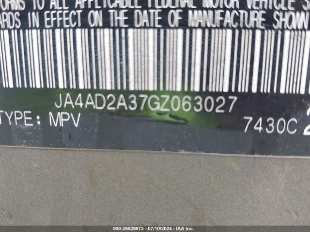 JA4AD2A37GZ063027 Mitsubishi Outlander Es