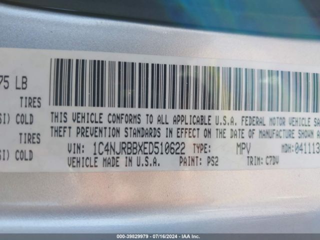 1C4NJRBBXED510622 Jeep Patriot Sport