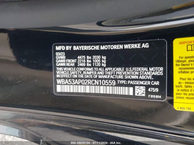 WBA53AP02RCN10559 BMW 4 Series 430i