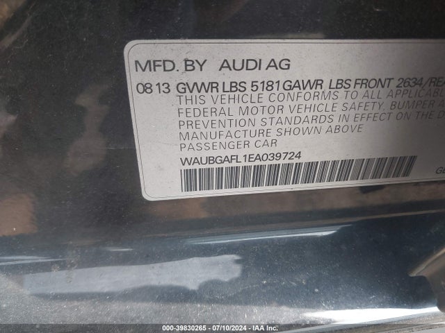 WAUBGAFL1EA039724 Audi S4 3.0t Premium Plus