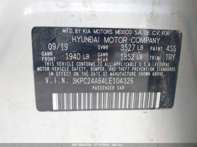 3KPC24A64LE104326 Hyundai ACCENT SE