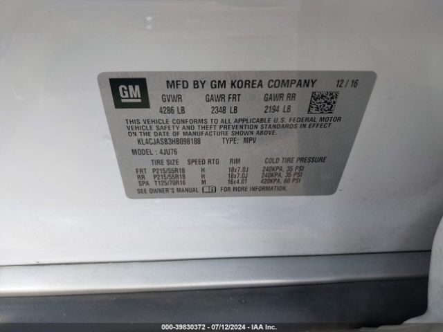 KL4CJASB3HB098188 Buick Encore Preferred
