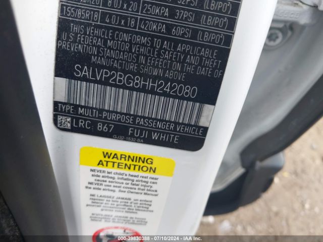 SALVP2BG8HH242080 Land Rover Range Rover Evoque Se/se Premium