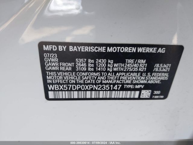 WBX57DP0XPN235147 BMW X3 Xdrive30i