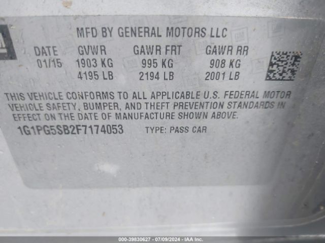 1G1PG5SB2F7174053 Chevrolet CRUZE LTZ