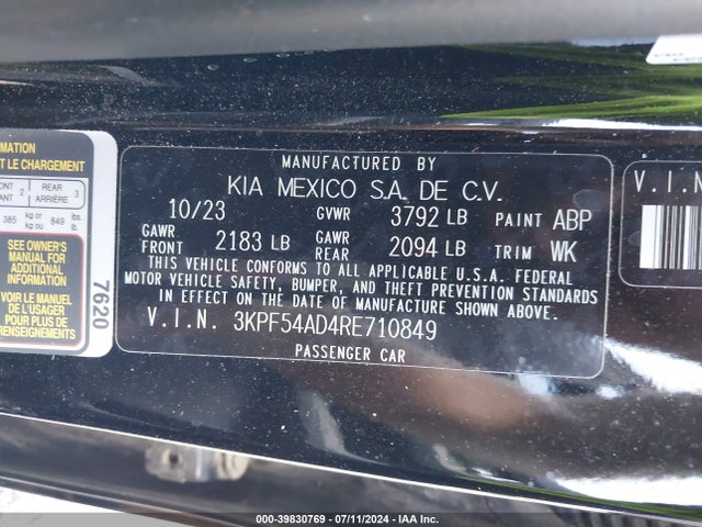 KIA Forte Gt-line 2024 3KPF54AD4RE710849 Image 9