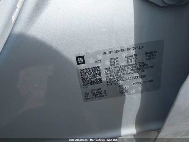 1GKKNSLS2JZ231180 GMC Acadia Sle-2