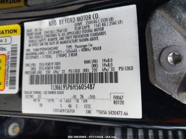 1LN6L9SP6H5605487 Lincoln Continental Select