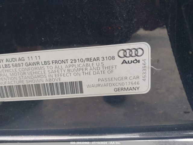 2012 AUDI A8 L WAURVAFDXCN017546 Photo 8