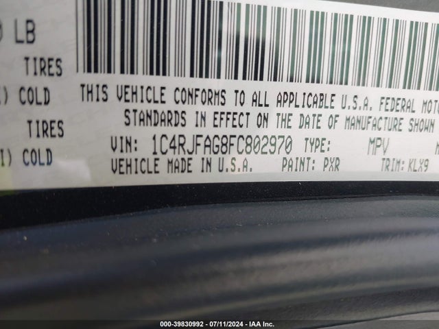 1C4RJFAG8FC802970 Jeep Grand Cherokee Altitude