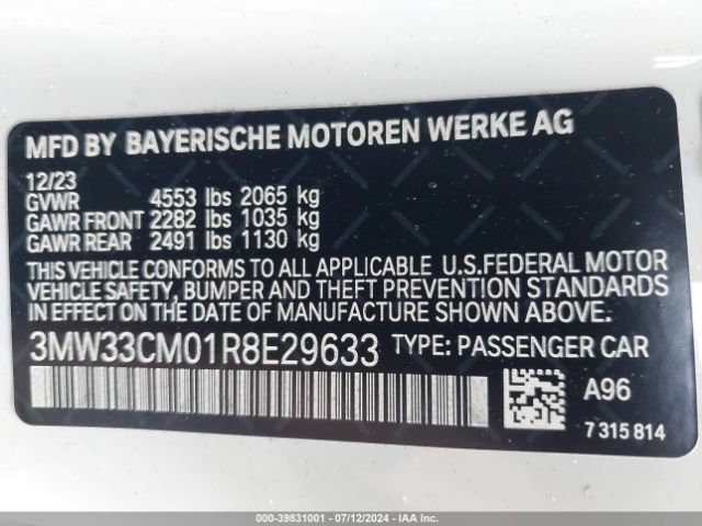 3MW33CM01R8E29633 BMW 230 I Xdrive