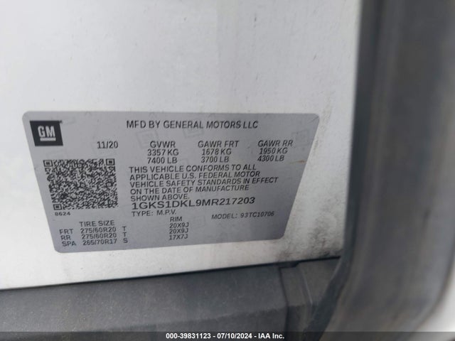 GMC Yukon 2wd Denali 2021 1GKS1DKL9MR217203 Image 9