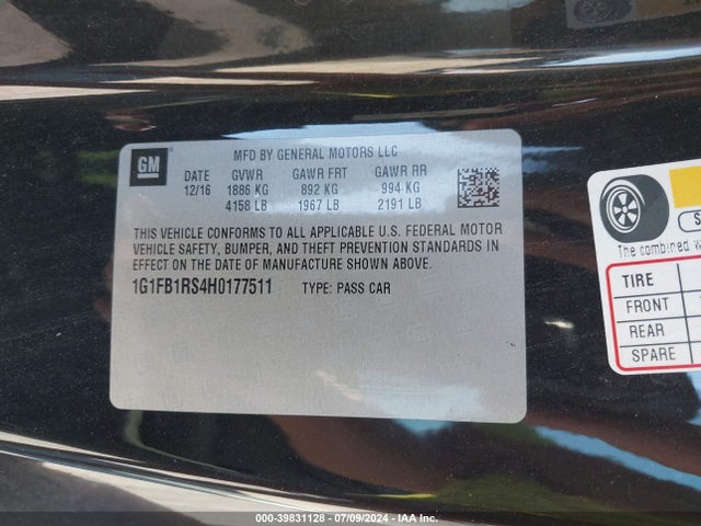 Chevrolet Camaro 1lt 2017 1G1FB1RS4H0177511 Image 9
