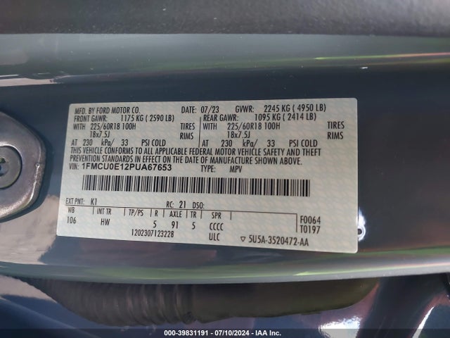 Ford Escape Phev 2023 1FMCU0E12PUA67653 Image 9