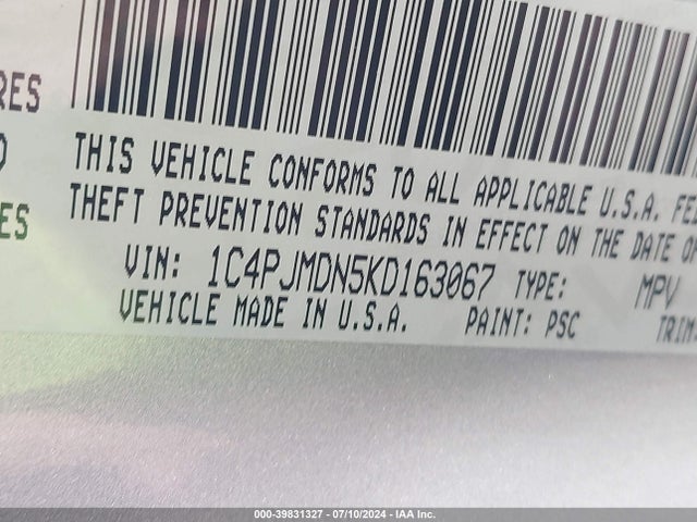 Jeep Cherokee Limited 4x4 2019 1C4PJMDN5KD163067 Image 9