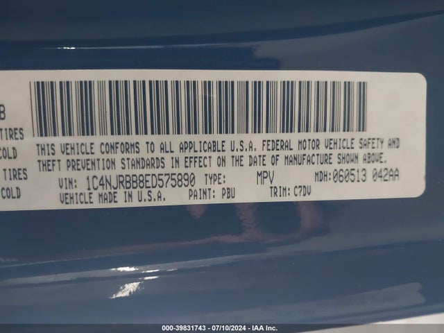 Jeep Patriot Sport 2014 1C4NJRBB8ED575890 Image 9