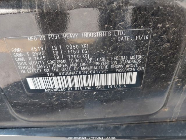 4S3BNAC61H3041795 Subaru Legacy 2.5i Premium