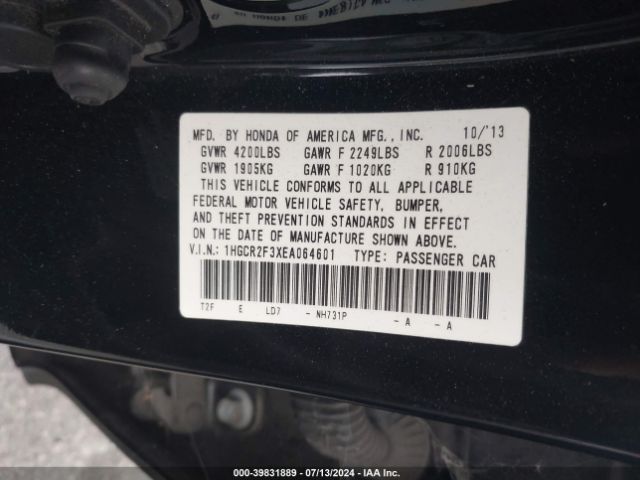 1HGCR2F3XEA064601 Honda ACCORD LX