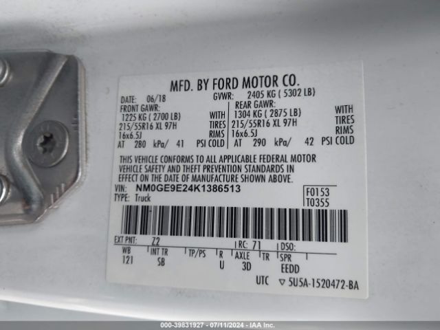 NM0GE9E24K1386513 Ford Transit Connect Xl