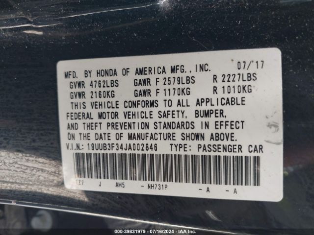 19UUB3F34JA002846 Acura TLX