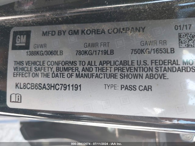 Chevrolet Spark Ls Cvt 2017 KL8CB6SA3HC791191 Image 9