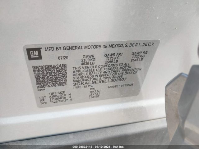 3GKALSEX9LL302007 GMC Terrain Fwd Denali