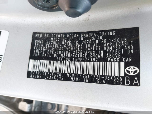 Toyota Corolla Se Special Edition 2017 5YFBURHE6HP574492 Image 9
