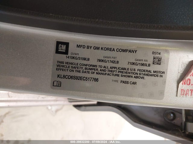 Chevrolet Spark 1lt Auto 2014 KL8CD6S92EC517766 Image 9